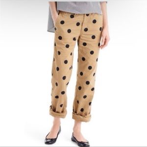 J. Crew Polka Dots boyfriend chinos pants women’s  size 0